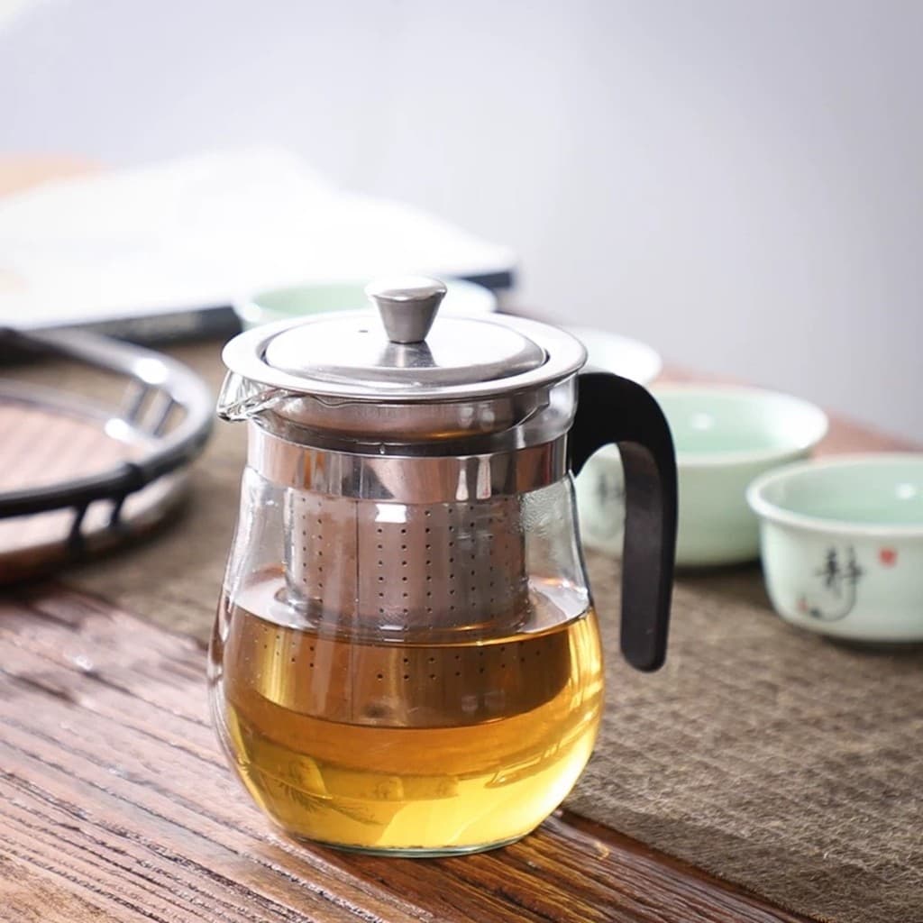 Chaleira Com Infusor De Vidro 500ml Para Chá Bule/Café não vai diretamente ao fogo