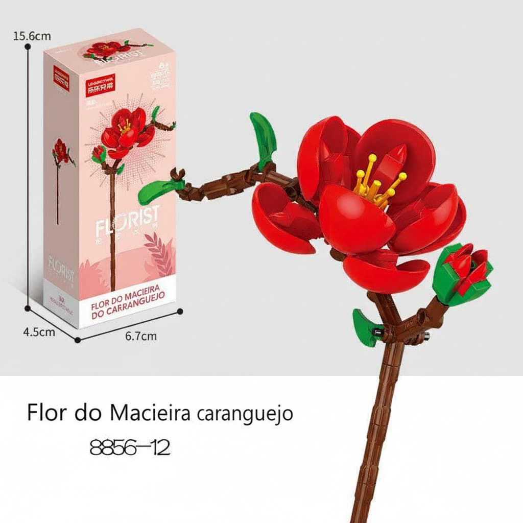 【FLOR】Flores de Bricks Montáveis Decoração de Casa Escritório | Kit Criativo Presente Ideal