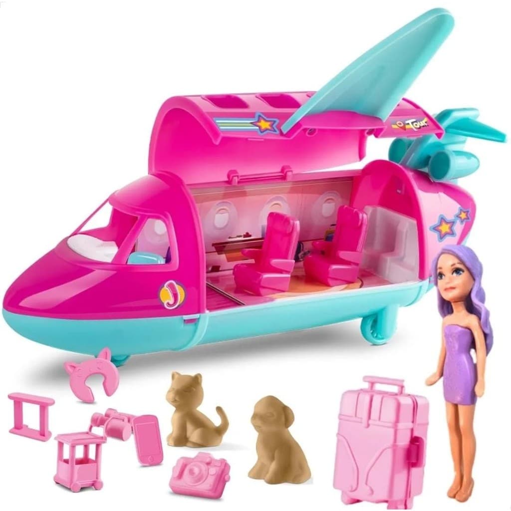 Super Avião Da Judy Com Boneca Aeromoça Muitos Acessórios - Envio Imediato -