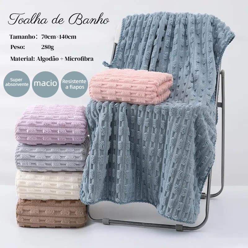 Toalhas de banho Microfibra 70×140cm 280g – Praia, Piscina, Rápida Secagem, Macia e Confortável