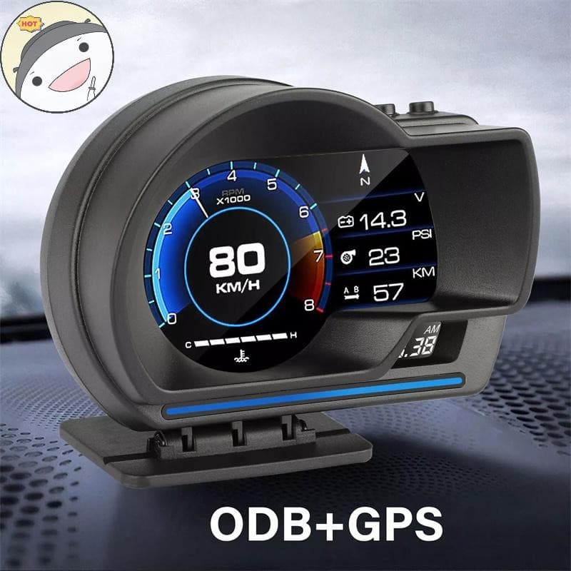 Maud Universal OBD2 E GPS Medidor De Sistemas Duplos Velocímetro Head Up Display Muti-Função Temperatura Da Água Turbo A