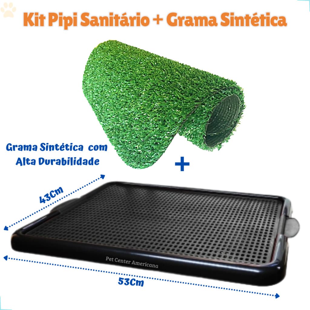 Banheiro Sanitário Canino Cães Tapete Higienico P/ Cachorro com Grama Sintetica