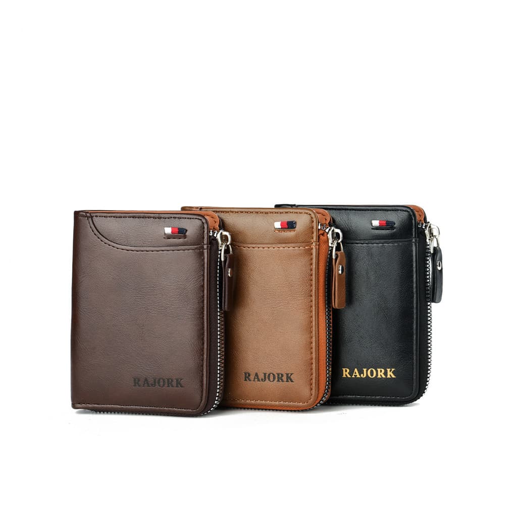 Carteira Masculina Porta-Cartões Vintage Com Zíper-Carteira Elegante Vários Bolso Para Moedas,Presente Ideal Ele