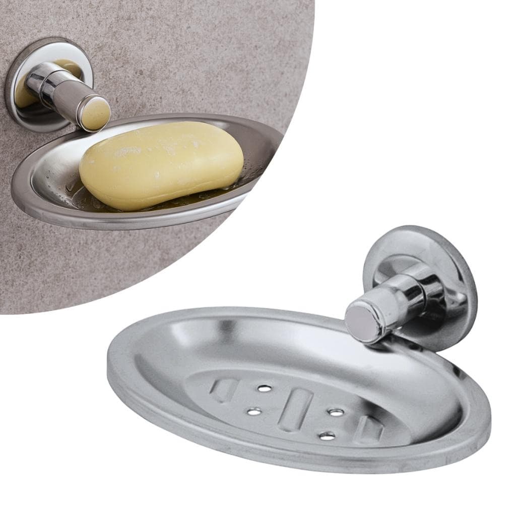 Saboneteira Aço Inox com Fixação Dupla para Banheiro Porta Sabonete - Brilhosa e Resistente