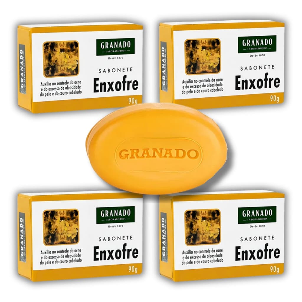 Kit Sabonete Granado Enxofre 90g Pele Oleosa Acneica Antisséptico Tratamento Facial Diário Legítimo