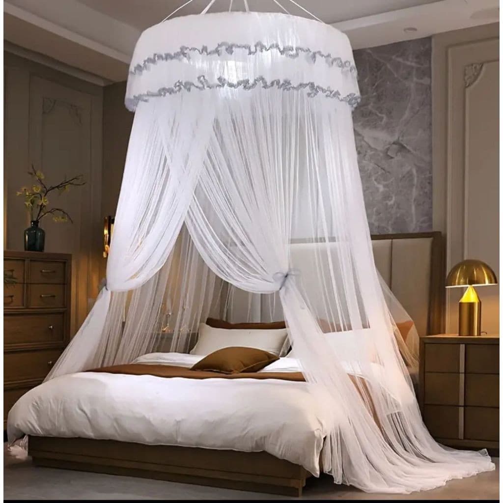 Mosquiteiro Casal Indiano Gigante Luxuoso Box queen Super King Com Abertura Lat 14M
