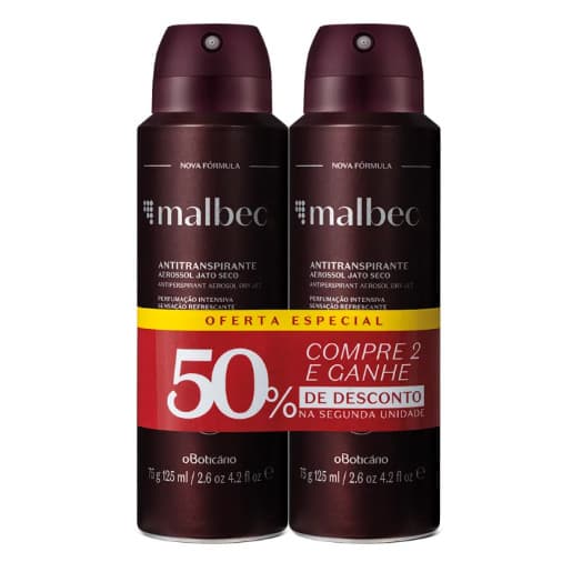 Kit Desodorante Antitranspirante Malbec (2 unidades)