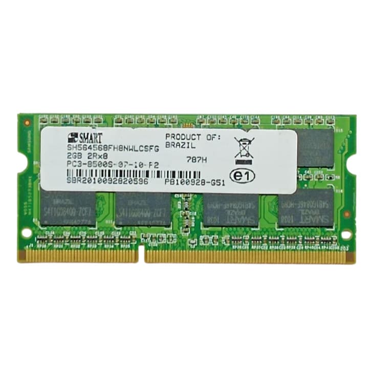 Memória para Notebook Smart 2gb Ddr3 Pc3 8500(1066Mhz) Pc3 10600(1333Mhz) Pc3 12800(1600Mhz) Pc3L 12800(1600Mhz)