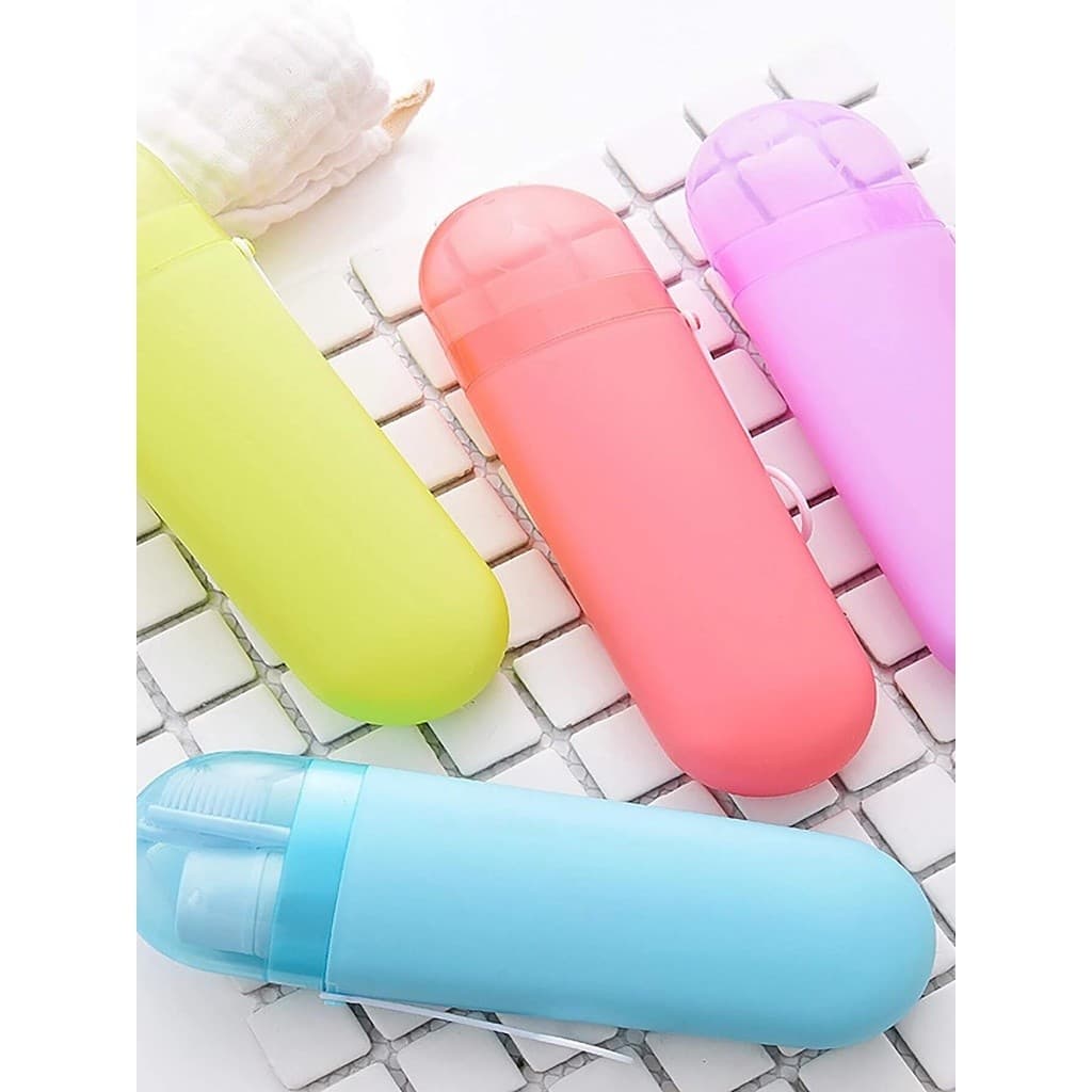 Estojo Porta Escova De Dente e Creme Dental Portátil De Plastico Para Viagem Ou Trabalho