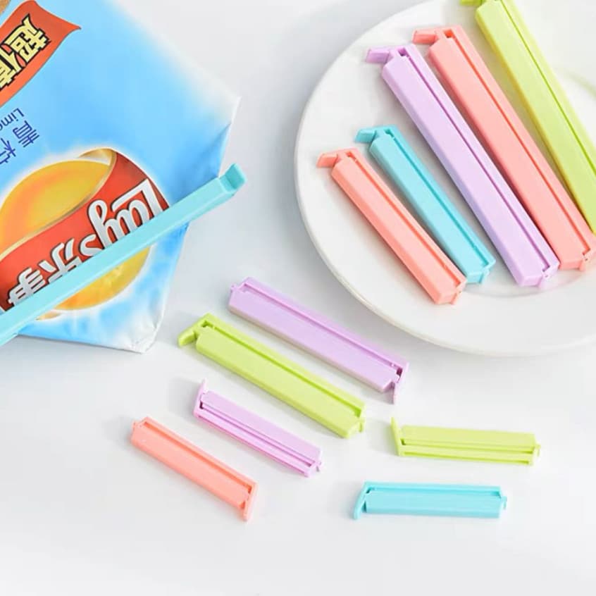 Conjunto Prendedor Prendedores Pregador Protetor De Embalagens 12 Uns Multiuso Universal 3 Tamanhos