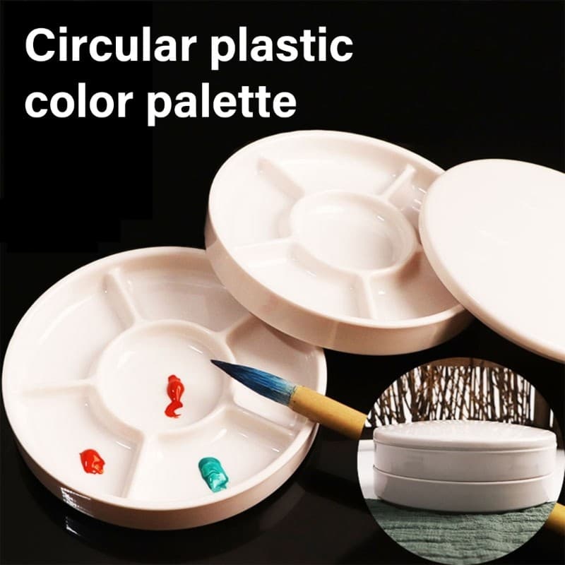 love * Paleta De Pintura Redonda 6 Poços Bandeja De Mistura De Tinta Portátil Suporte Para Acrílico Óleo Aquarela