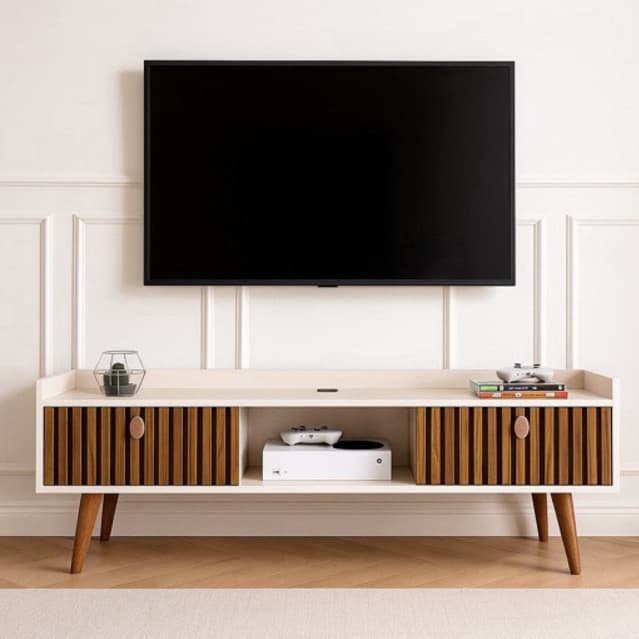 Rack Bancada com pés 1.20 Life e Vegas 0.90 com 2 Portas Moderno Parede TV Até 50Pol - LANÇAMENTO