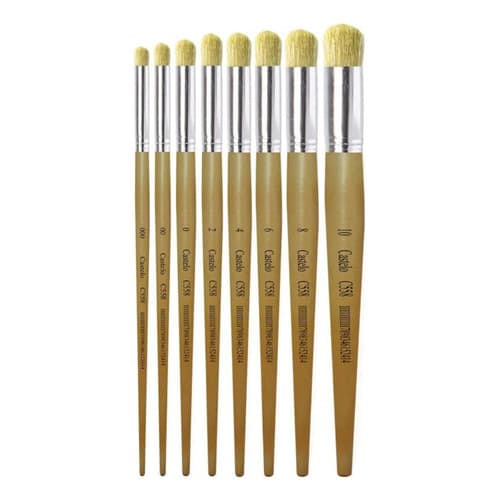 Kit Pincéis de Stencil Pituá Kit 06 com 8 Unidades Castelo Pincéis Ref. 938601