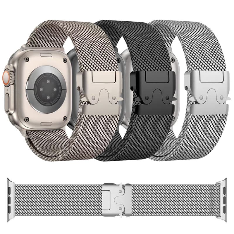 Pulseira De Metal Aço Milanesa Para Relógio Smartwatch SE Ultra 3 2 Series 11 10 9 8 7 SE 6 5 IWatch 46 42 41 45 49