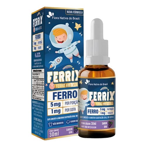 Suplemento Ferrix Kids Uva (5mg) 30ml - Flora Nativa
