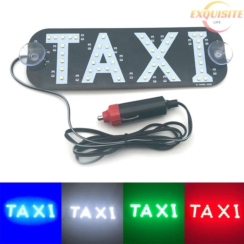 [EL] Sinal De Táxi LED Luz Indicadora Painel De Advertência Com Farol De Sucção DC12V Novo