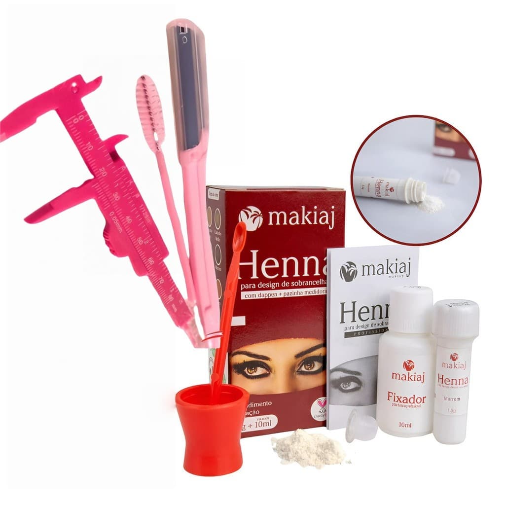 Kit de beleza para sobrancelhas 1 KIT HENNA Makiaj e 1 KIT PAQUÍMETRO