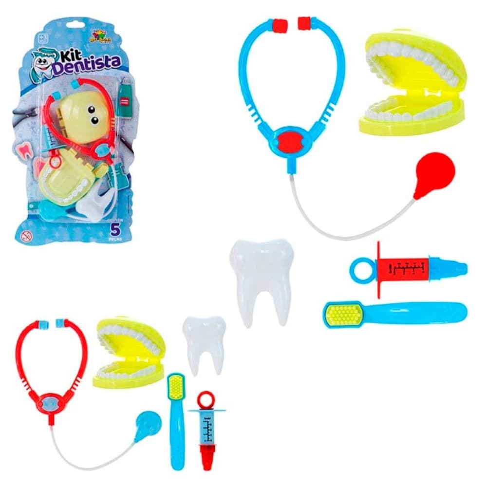 Kit Dr Dentista Infantil Brinquedo Faz De Conta Doutora