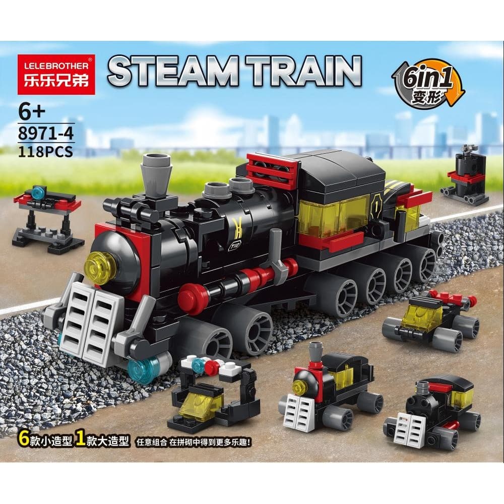 【6 EM 1】Kit Bricks Montar Robô, Trem, Polícia | Brinquedo Educativo Compatível Infantil