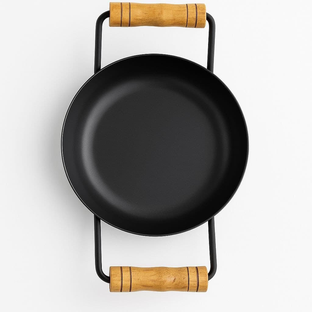 Disco de Arado com Cabos de Madeira 28 cm de cabo a cabo -18 cm de diamentro – Fogão e Churrasqueira