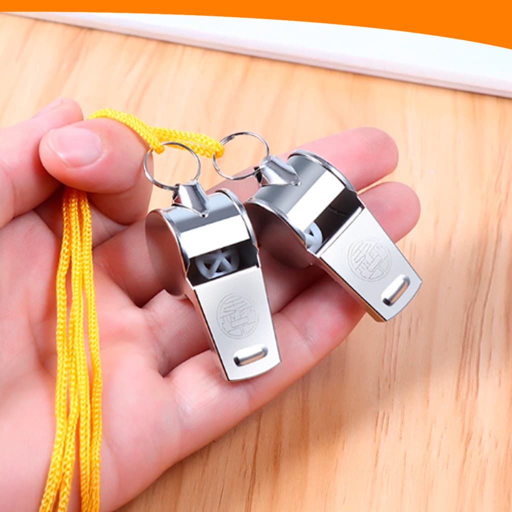 Kit 1 a 2 Apito De Metal Profissional Esportivo Futebol Educação Física Com Cordão