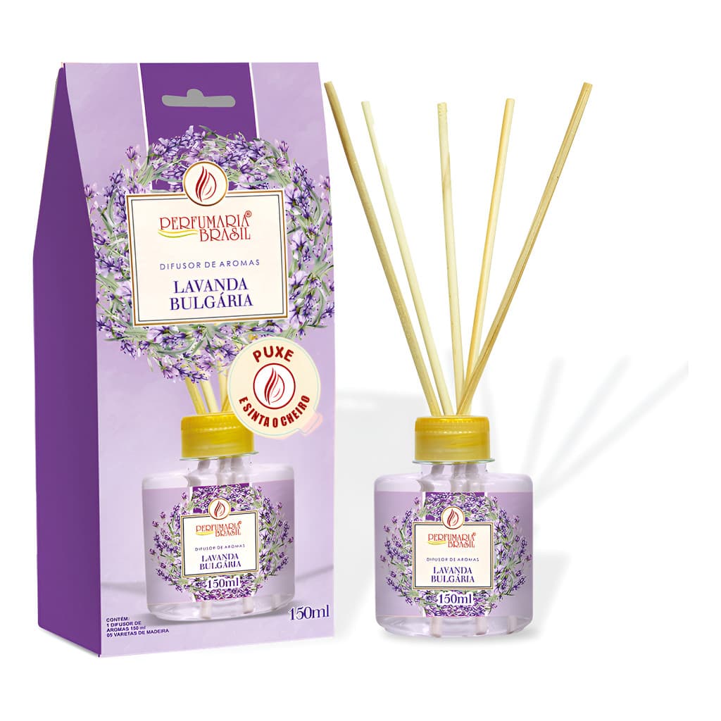Difusor de Aromas com Varetas 150ml Aromatizador de Ambientes Cheirinho Perfume para Casa