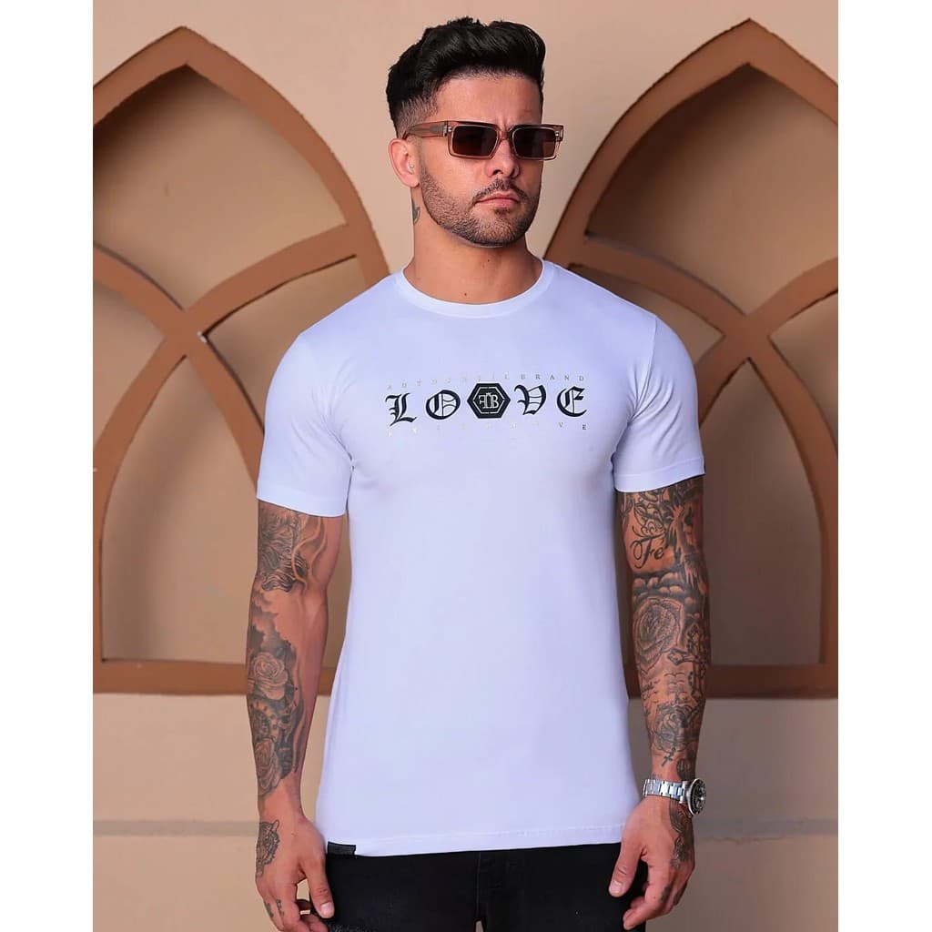 Camiseta Slim Fit Fb Algodão Com Elastano