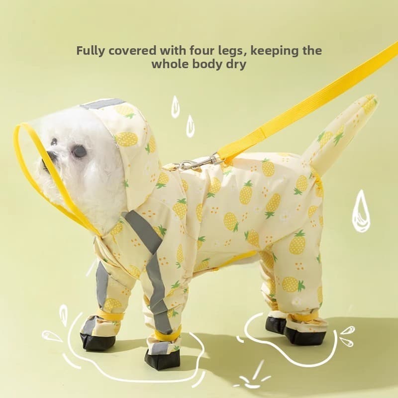 Capa De Chuva Impermeável Para Cães , Cobertura De Corpo Inteiro Pequenos , Bichon , Animal De Estimação , Andando Na , 