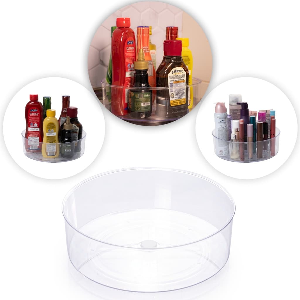  Organizador Giratório P Geladeira Maquiagem Armário Mesa Despensa Banheiro Multiuso