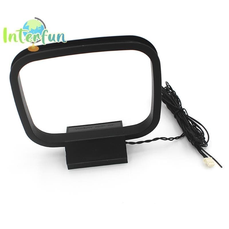 [InterfunB] Antena Interna AM FM Loop Conector Aéreo De 3 Pinos Para Receptor De Áudio Estéreo [Novo]