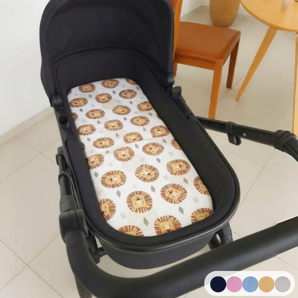 Colchão de Carrinho Moises Colchonete Para Bebê Menino Menina com Capa Removível e Espuma
