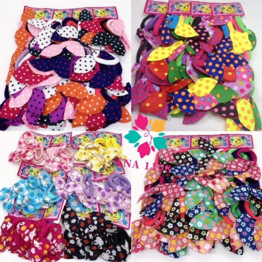 GGUAN Rabicó Pra Cabelo Meia De Seda Com Enfeite com 48 Peças orelhas de coelho