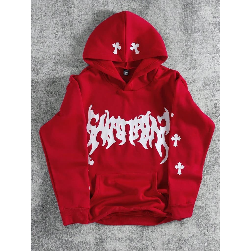 Moletom com Capuz Estampado Cruz Várias Cores Streetwear Unissex 100% Algodão