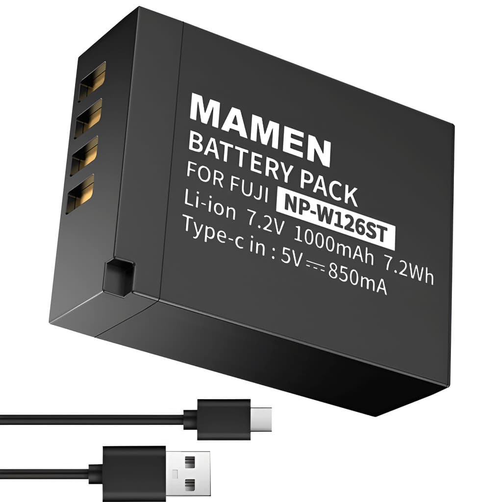 Bateria Mamen NP-W126s USB-C para Câmeras FujiFilm