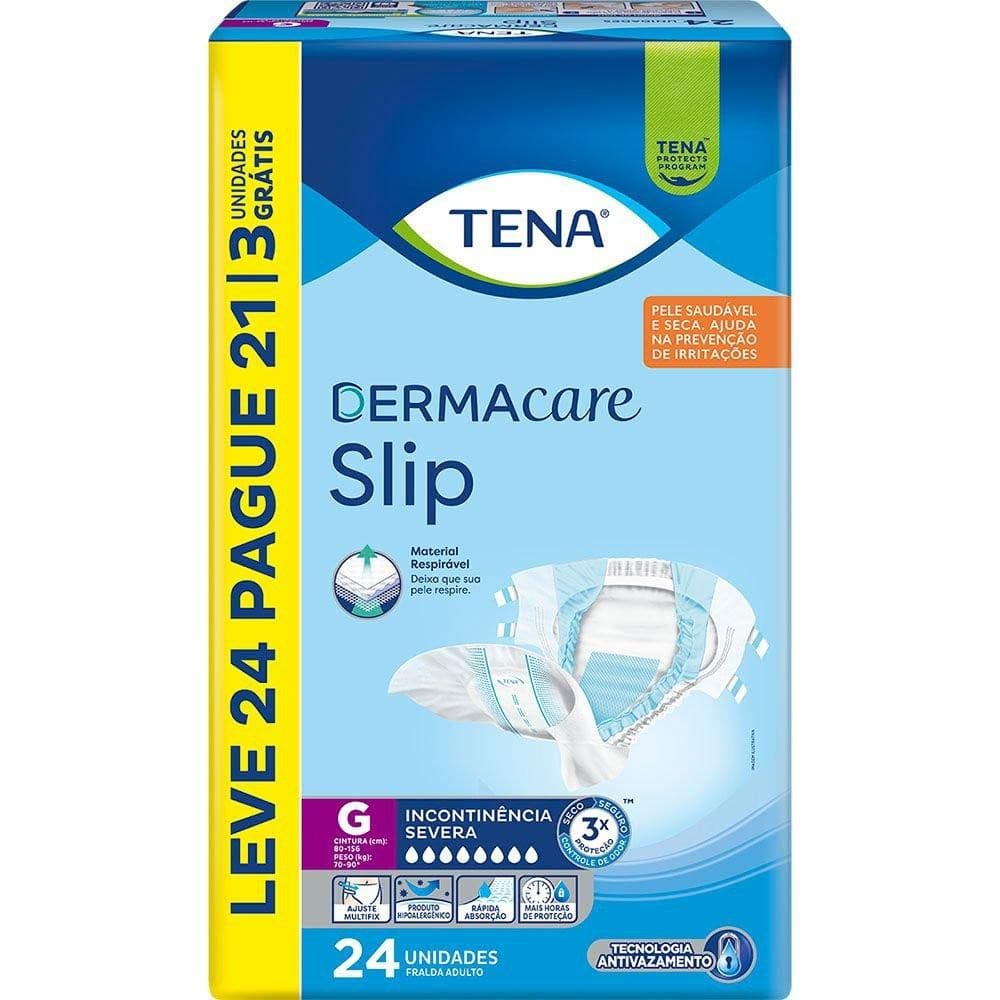 Fralda Geriátrica Tena Slip Dermacare G Leve 24 Pague 21 unidades