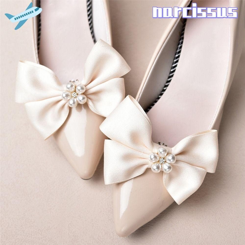 NARCISSUS 2 Peças De Clipes Para Sapatos DIY Artesanato Amuletos Removíveis Laço