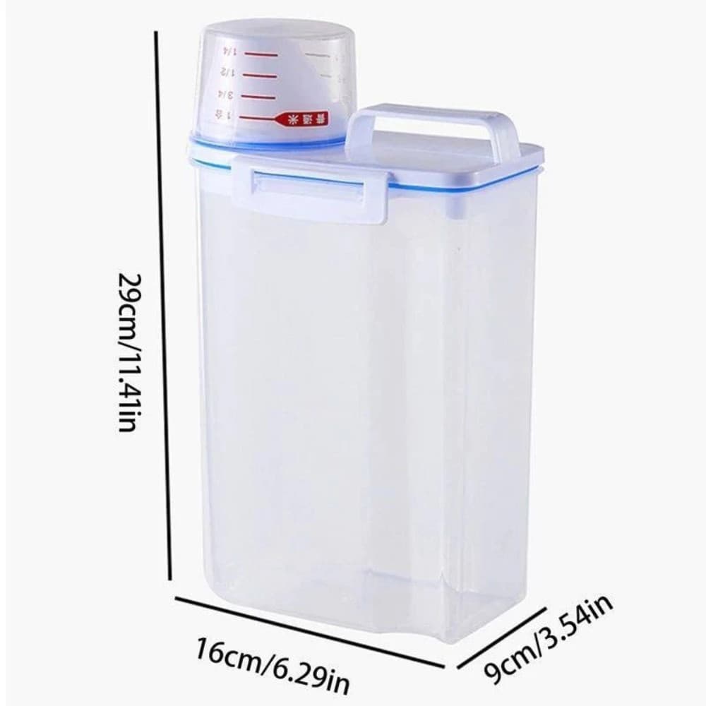 Pote Hermético 2.5L Com Copo Medidor Bico Dosador Cozinha Mantimentos Lavanderia Multiuso Organizado