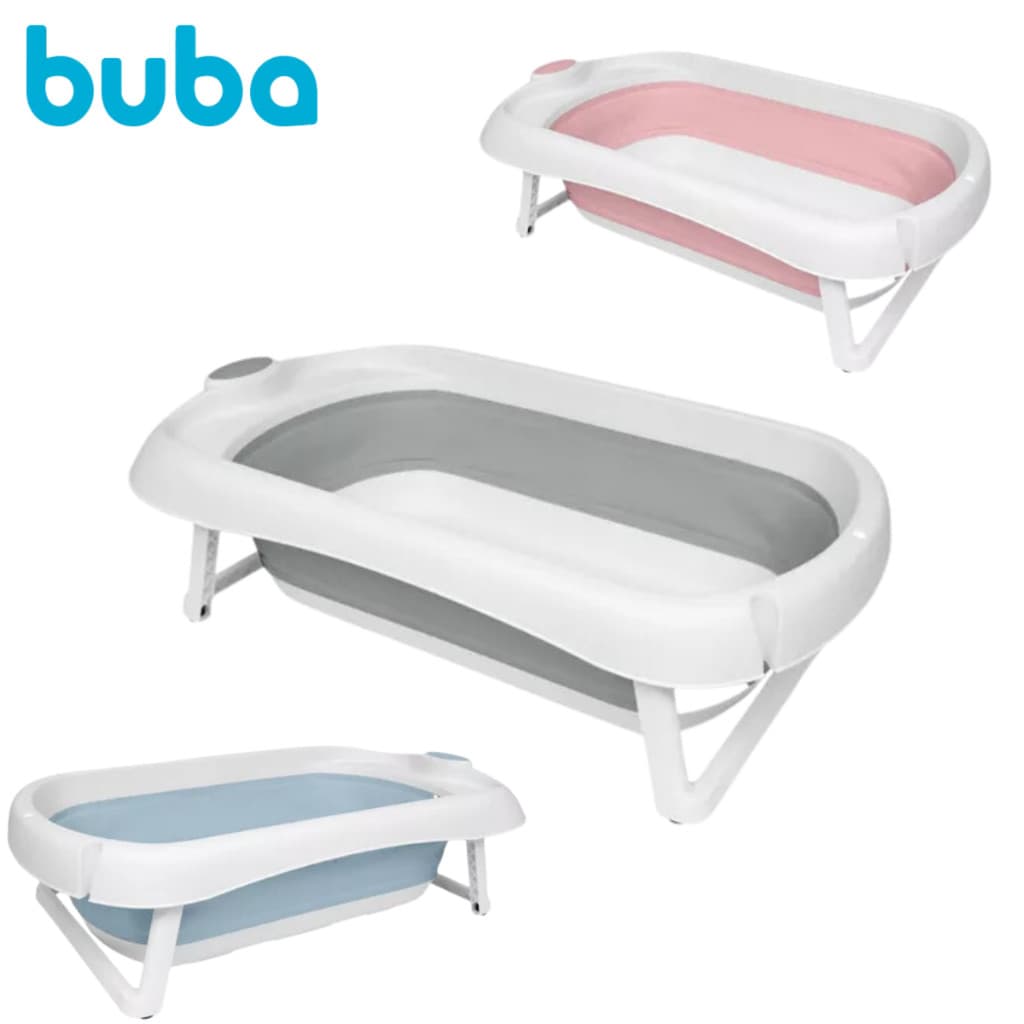 Banheira De Bebê Infantil Portátil Dobrável Flexível - Buba