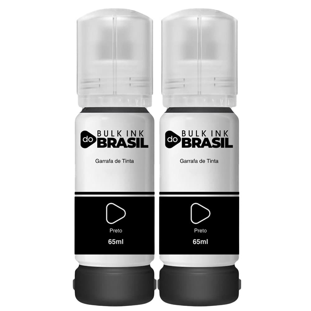 Kit 2 Unidades Tintas Preta Bulk Ink Do Brasil Compatível Impressoras Tank L1110 L3110 L3150 L3160 L3210 L3250 L5190