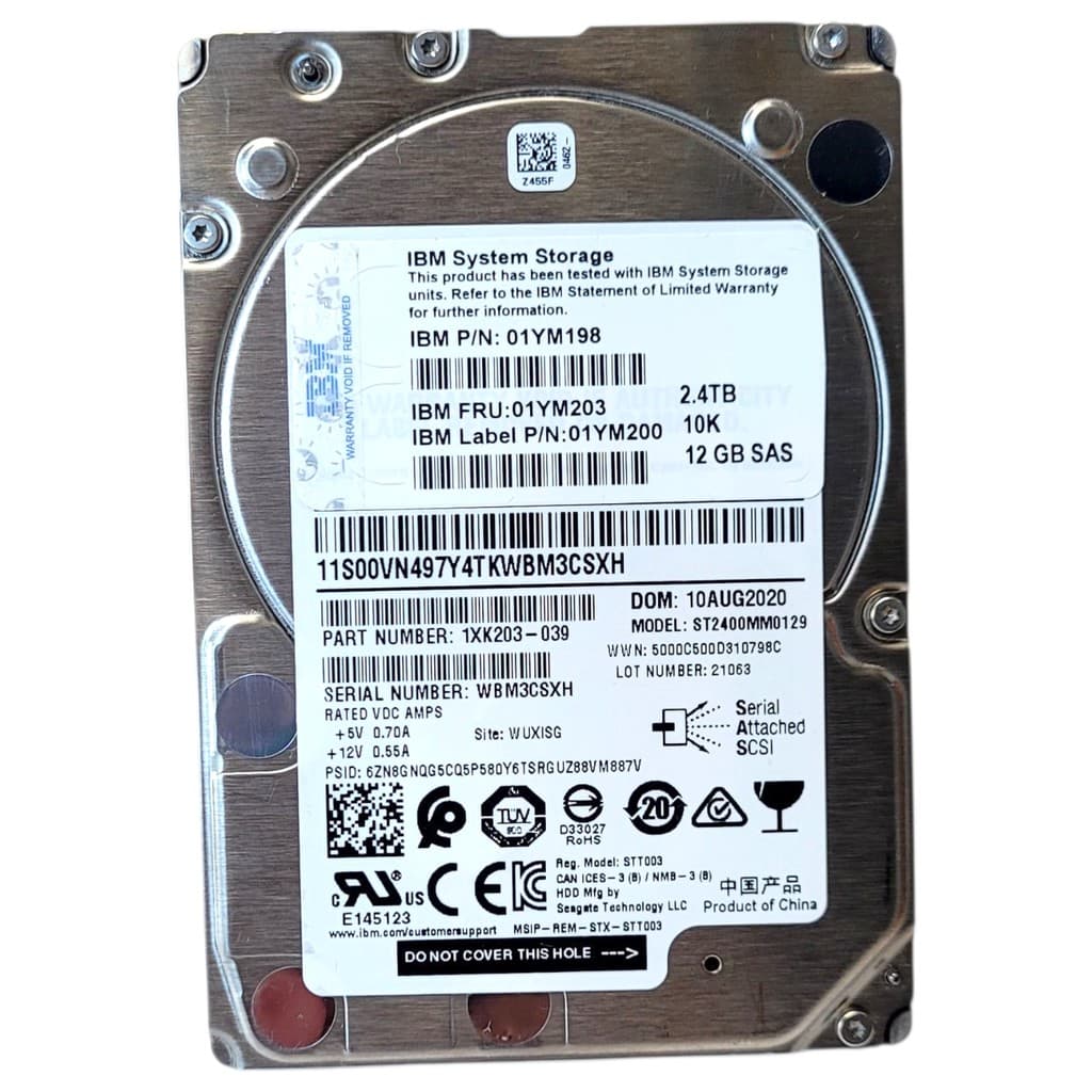 Hd Ibm 2.4tb 10k Sas 12gb 2,5 Sff Servidor 01ym203 01ym200 01ym198