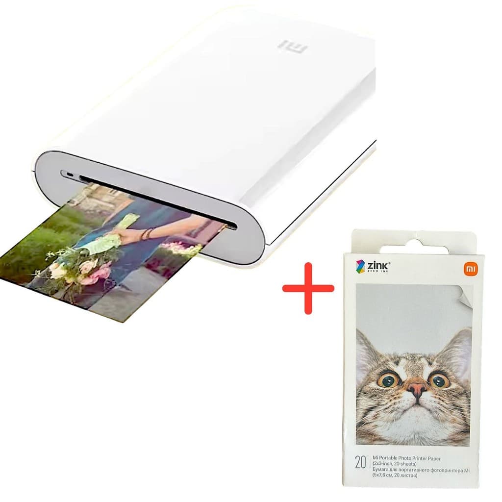 Mini Impressora Xiaomi Printer+Refil 20 Papel Original Zink