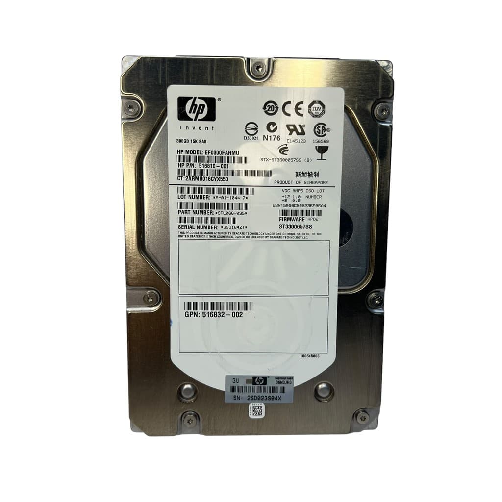 Disco Rigido Interno 300gb 15k Mod.ef0300farmu/st3300657ss 3par Storage