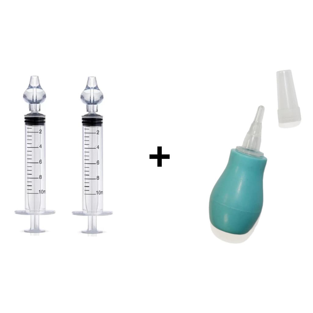 Kit 2 Seringas + 1 Aspirador Nasal IBIMBOO Lavagem E Limpeza Nasal Para Bebês
