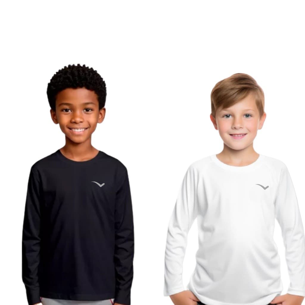 Kit com 2 Camisetas térmicas fenix Infantil proteção solar UV 50+ Segunda pele
