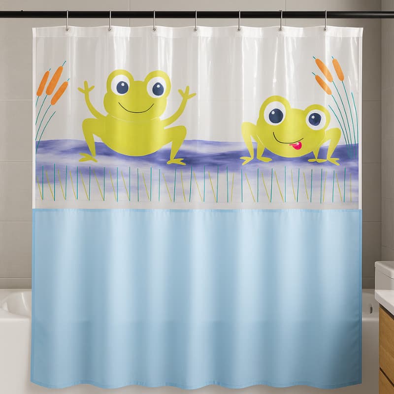 Cortina Para Box Banheiro Antimofo Impermeável Transparente Com Visor - Envio Imediato