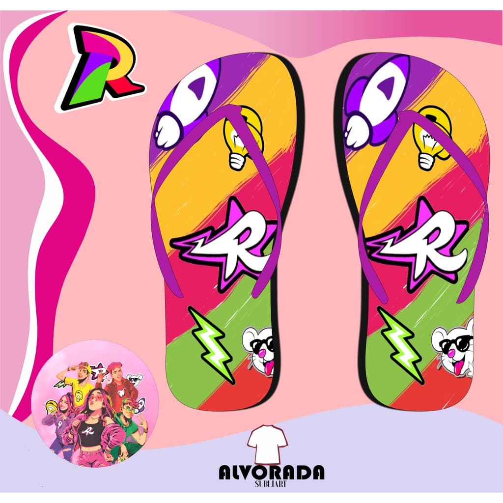 Sandalia Chinelo Dos Rosa Personalizado Crianca Youtuber Personagem Infantil Adulto