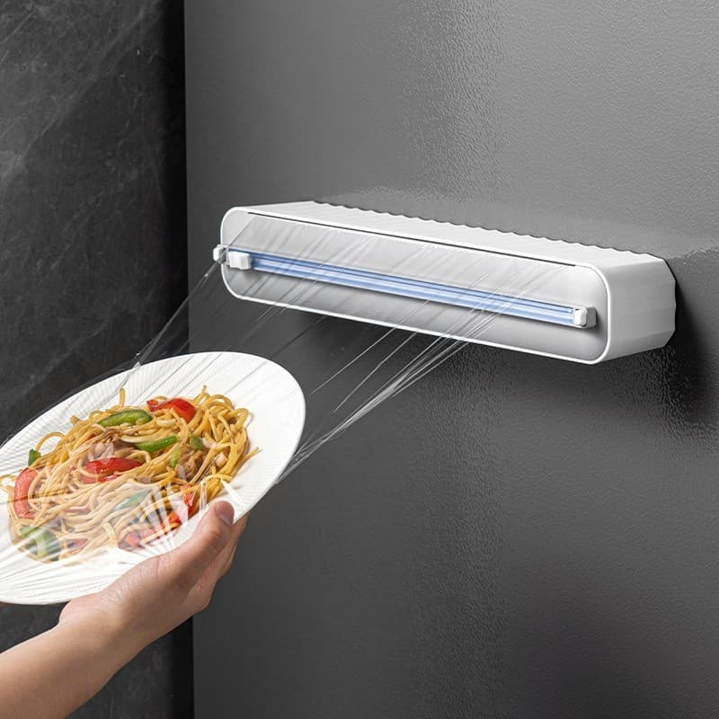 Cortador De Plástico Filme/ Película Aderente- Suporte Ajustável- Dispenser Plástico Filme Descartável -Ventosa Aderente