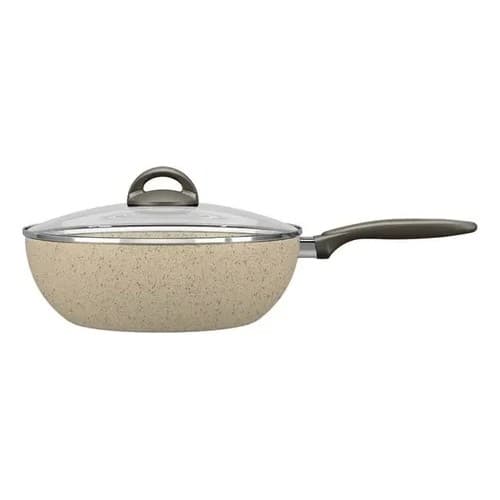 Panela Wok Cerâmic Life Suprema Alumínio Antiaderente 24cm 2,3L Vanilla 7244/372 Brinox