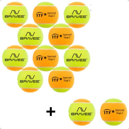BOLINHA BEACH TENNIS OFICIAL BRAVEE - KIT 12UN
