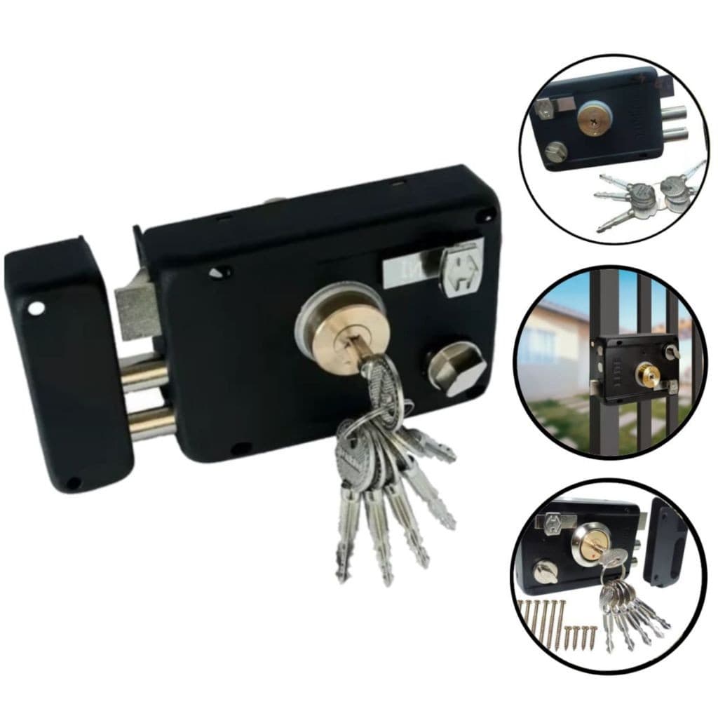 FECHADURA ANTFURTO TETRA COM 6 CHAVES PORTÃO SOBREPOR PROTEÇÃO MAXIMA